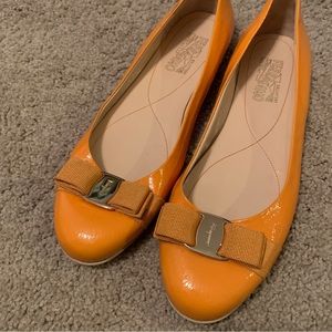 Ferragamo Orange Flats
